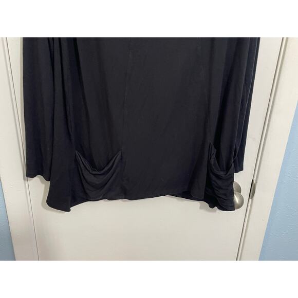 Nomadic Traders Tunic Sweater Large Black Cowl Neck Minimalist Lagenlook Cozy - Picture 3 of 6